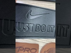 Nhãn da hình chữ nhật màu nâu 3D tùy chỉnh