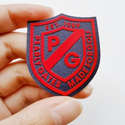 Square Shape One Side Fold Heat Transfer Printing Custom Silicone Label for Garments