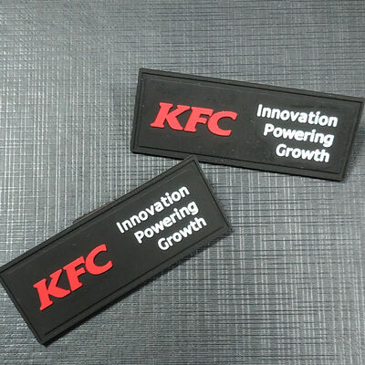 Custom T Shirt Tags 3D Print Applique Textured Badges Labels Pvc Patches on Sew Garment