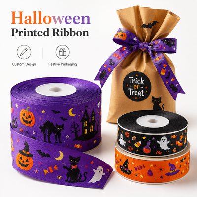 Customizable Printed Elastic Band - Breathable and Reusable Jacquard Webbing for Halloween Gifts and Crafts