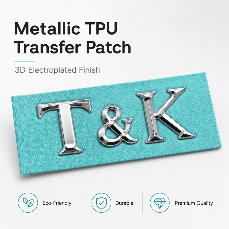 Custom TPU Heat Transfer Label 3D Transfer Patches Waterproof Metal Badges Suitable for Clothes Bags Shoes Durable Easy to Apply