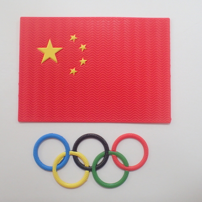 TPU Logo Patch Huy hiệu Truyền nhiệt Cờ 3D Năm vòng cho nắp