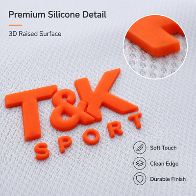 Nhãn chuyển nhiệt silicon tùy chỉnh chống giặt, màu tùy chỉnh và nhiều tùy chọn độ dày
